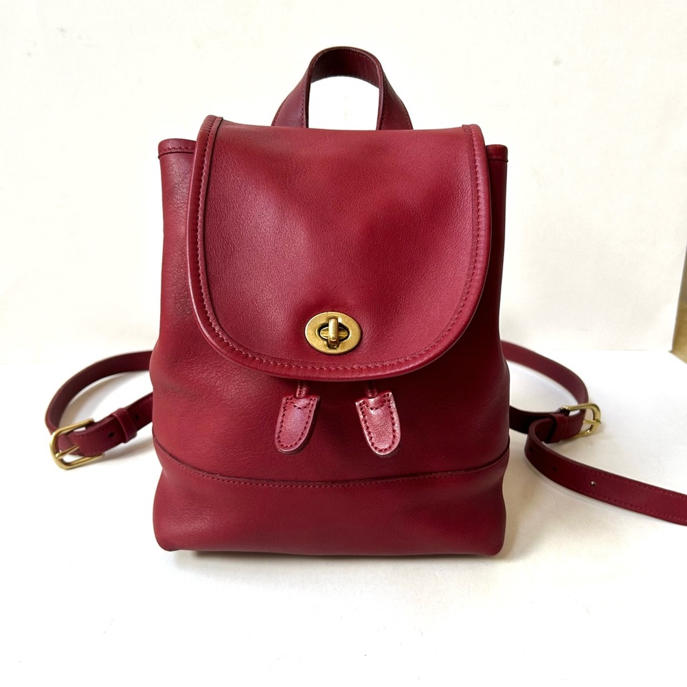 Vintage Coach Red Leather Daypack